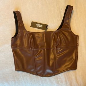 NWT Vegan Leather Corset Top